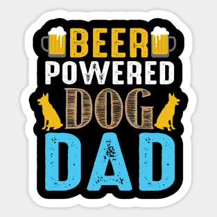 BEER Powered Dog DAD Sticker